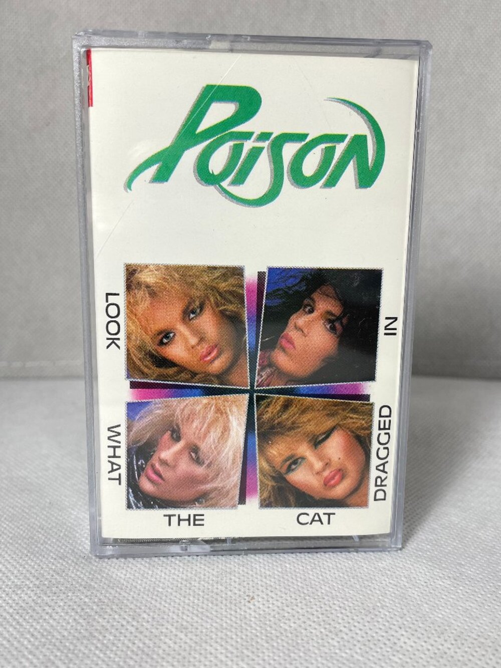 Poison Look What the Cat Dragged In 1986 Cassette VG Tested New Case J‑Card
